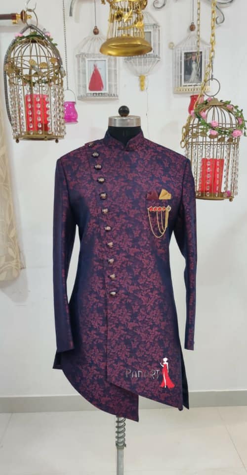 Maroon Jodhpuri at Panache Rental Boutique