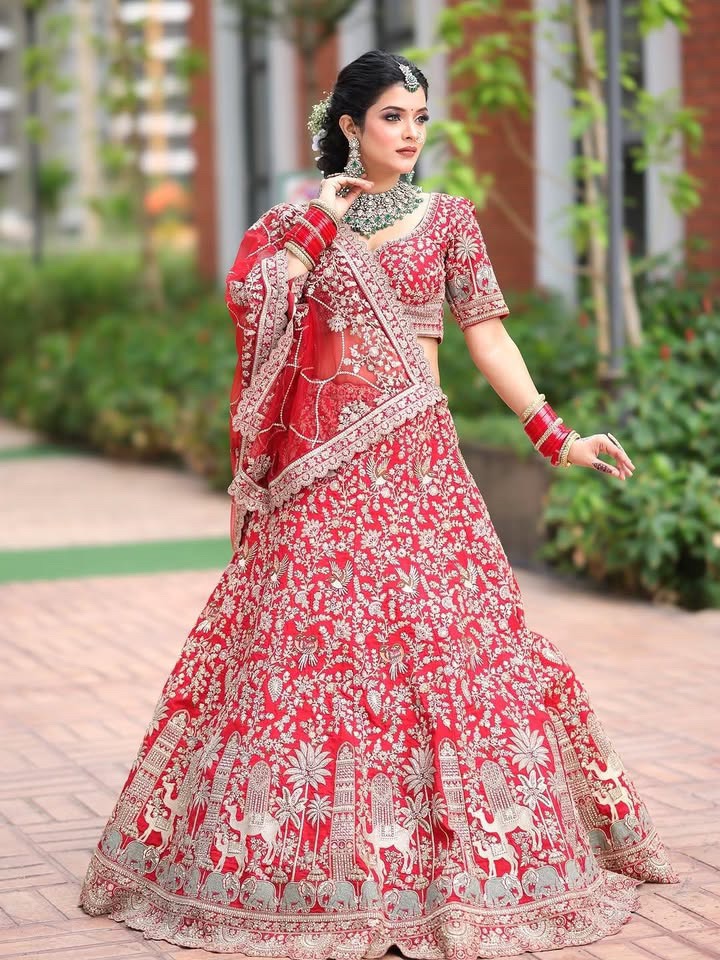 Red bridal lehenga from the Panache collection