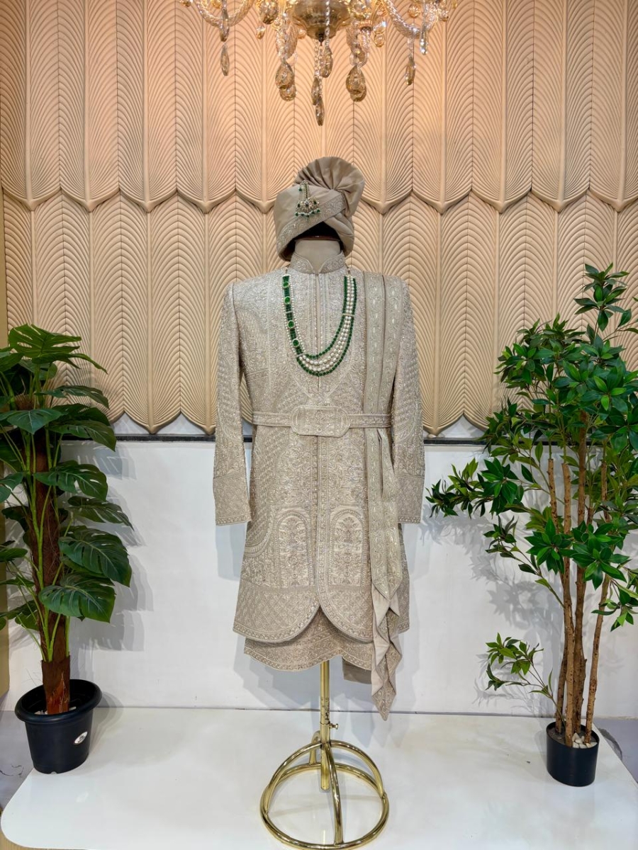 Golden Jacket Sherwani 44