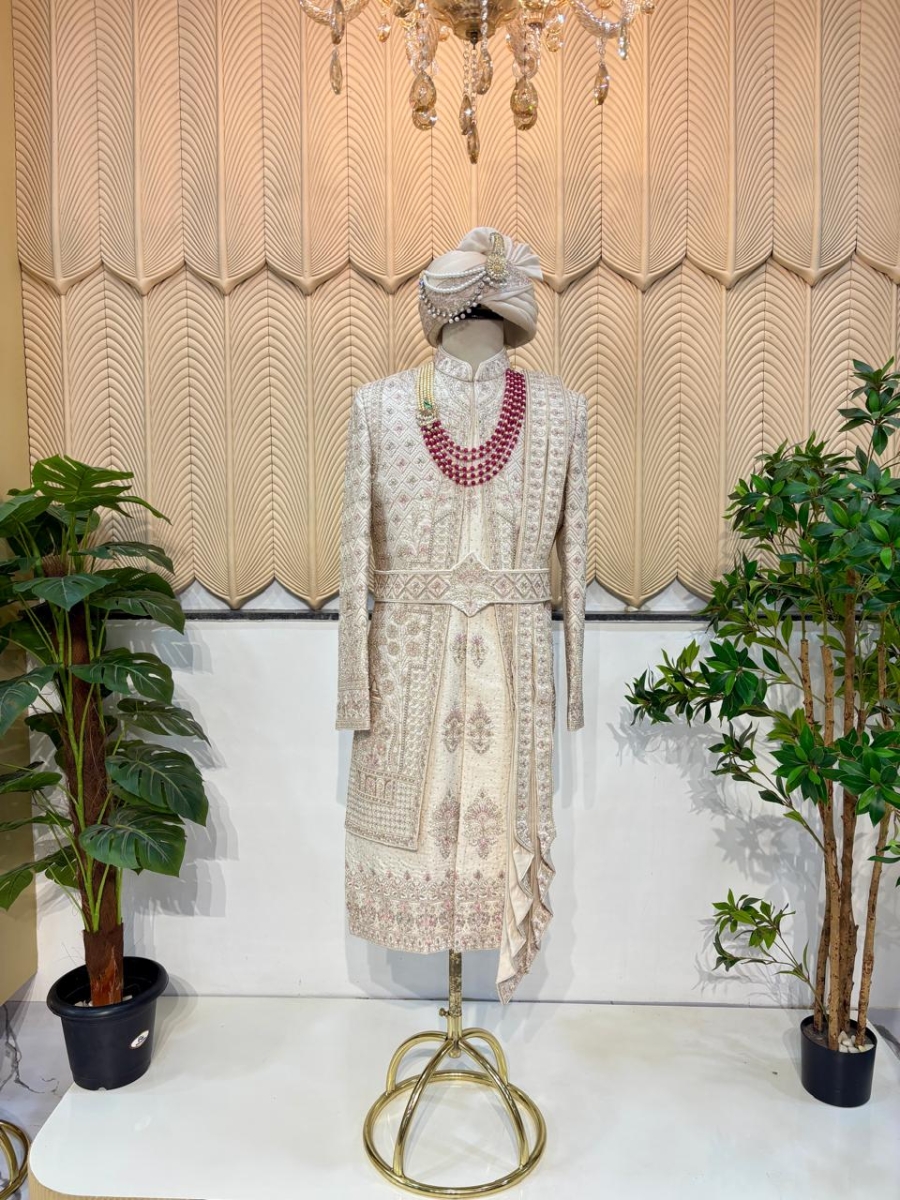 Peach Layer Sherwani 40
