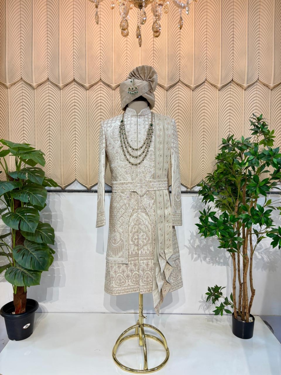 Ivory Layer Sherwani 40