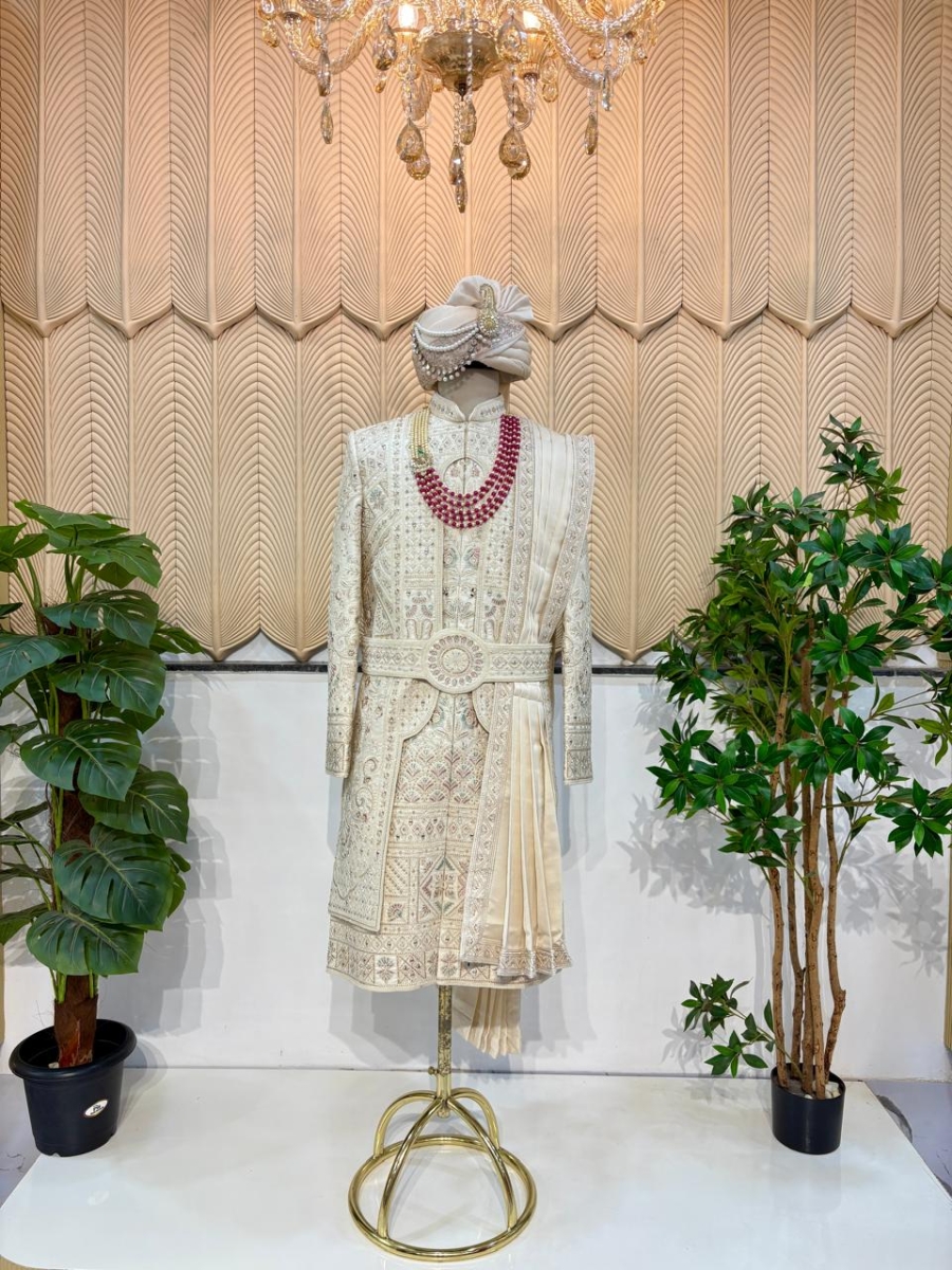 Ivory Layer Sherwani 40