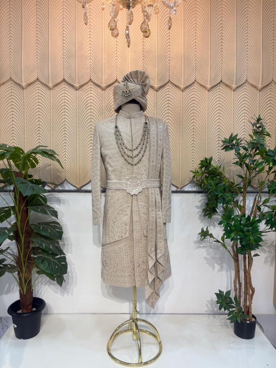 Golden Layer Sherwani 40