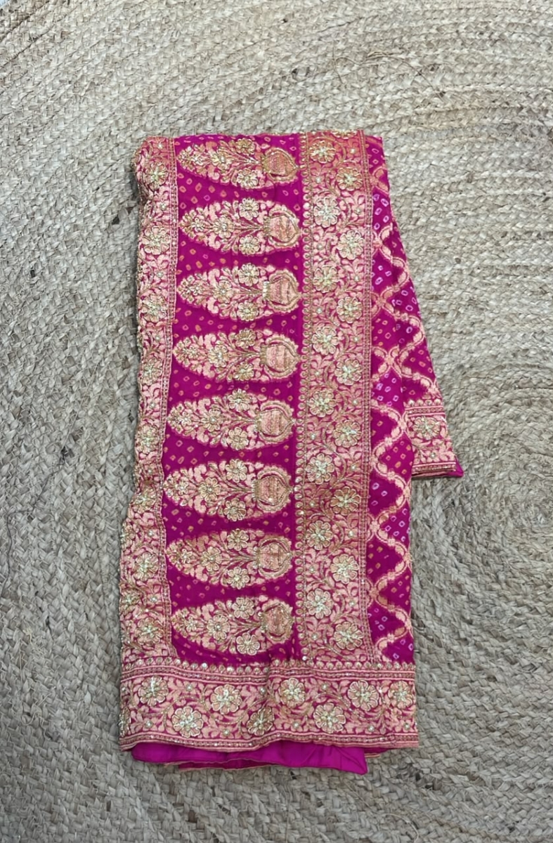 Pink Bandhani Duptta