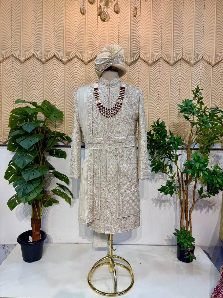 Golden layer sherwani 44