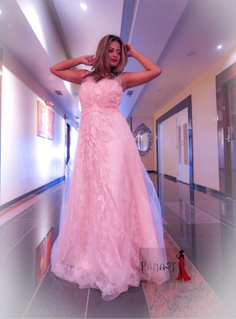 Pink Heart Neck Gown