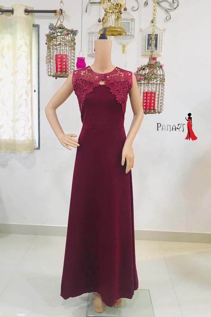 Maroon  Gown