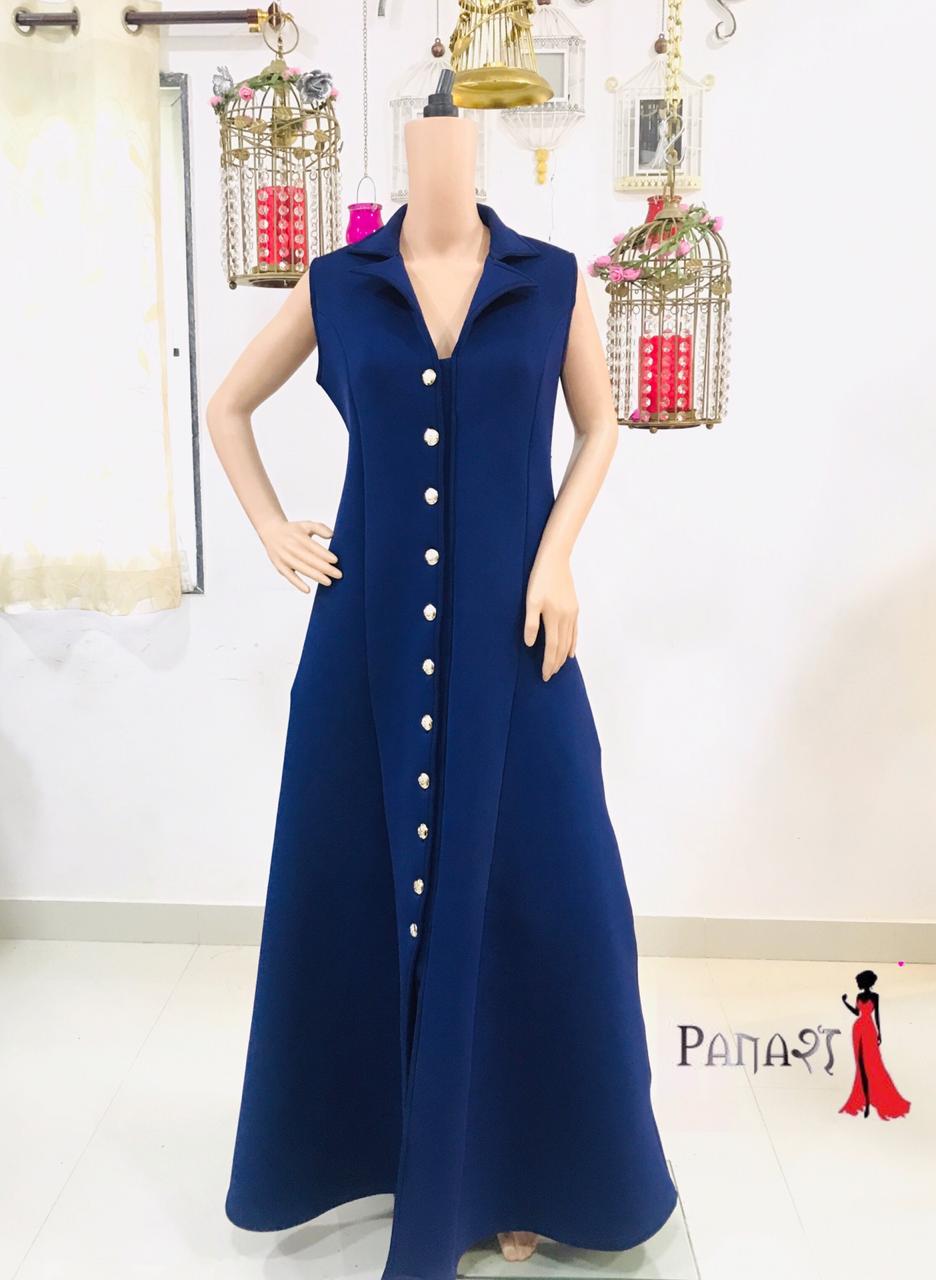 Blue Button Gown
