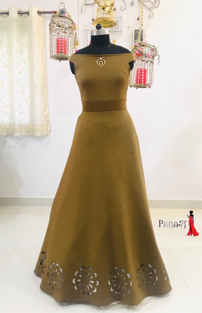 Green Off Shoulder Gown