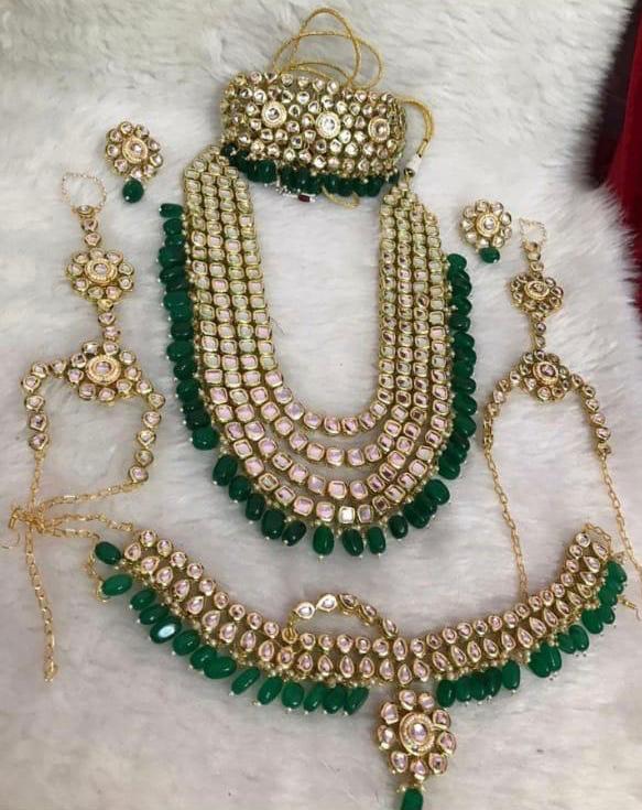 Green Kundan Bridal Full Set