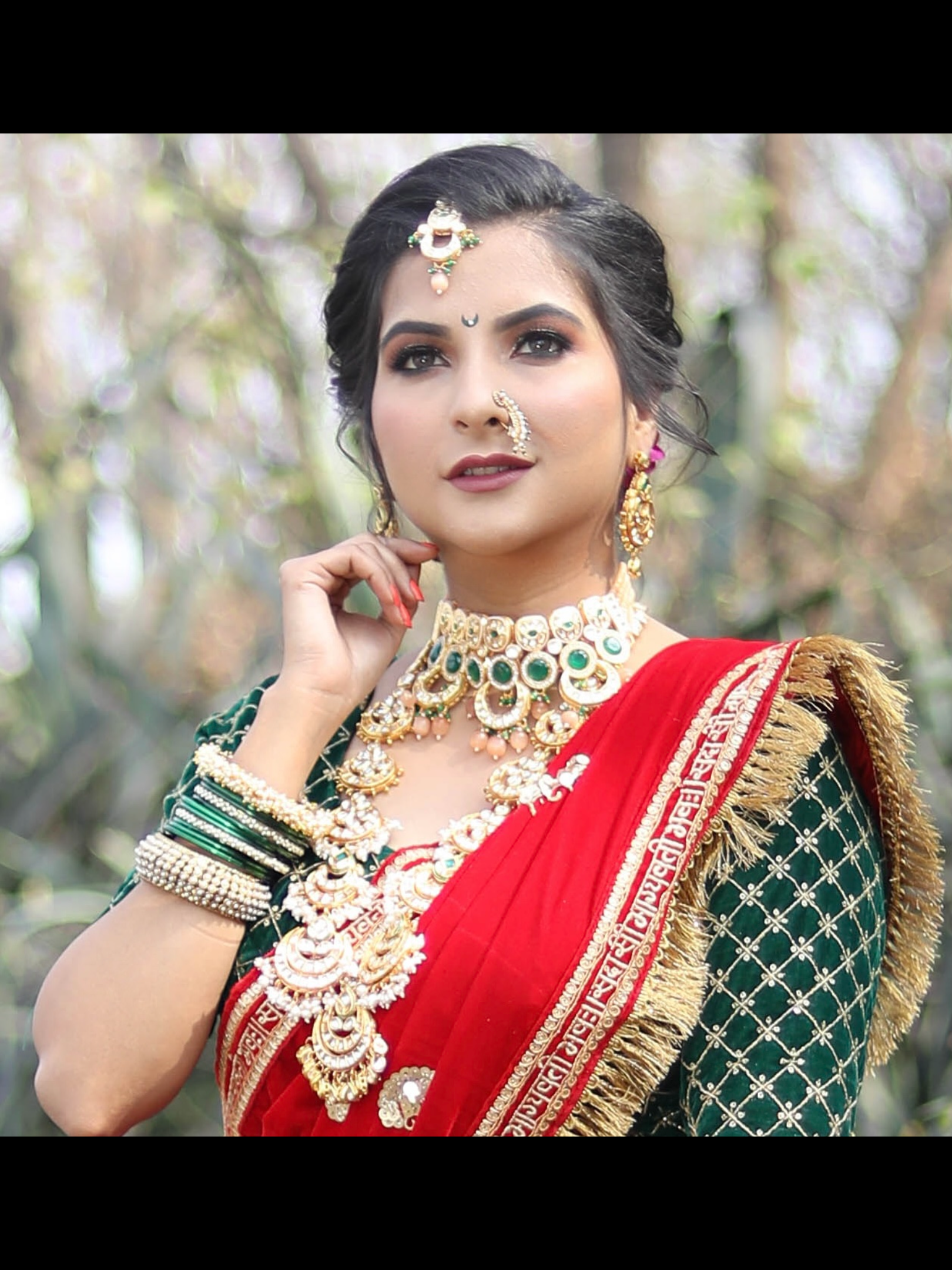 Green peach chokar set
