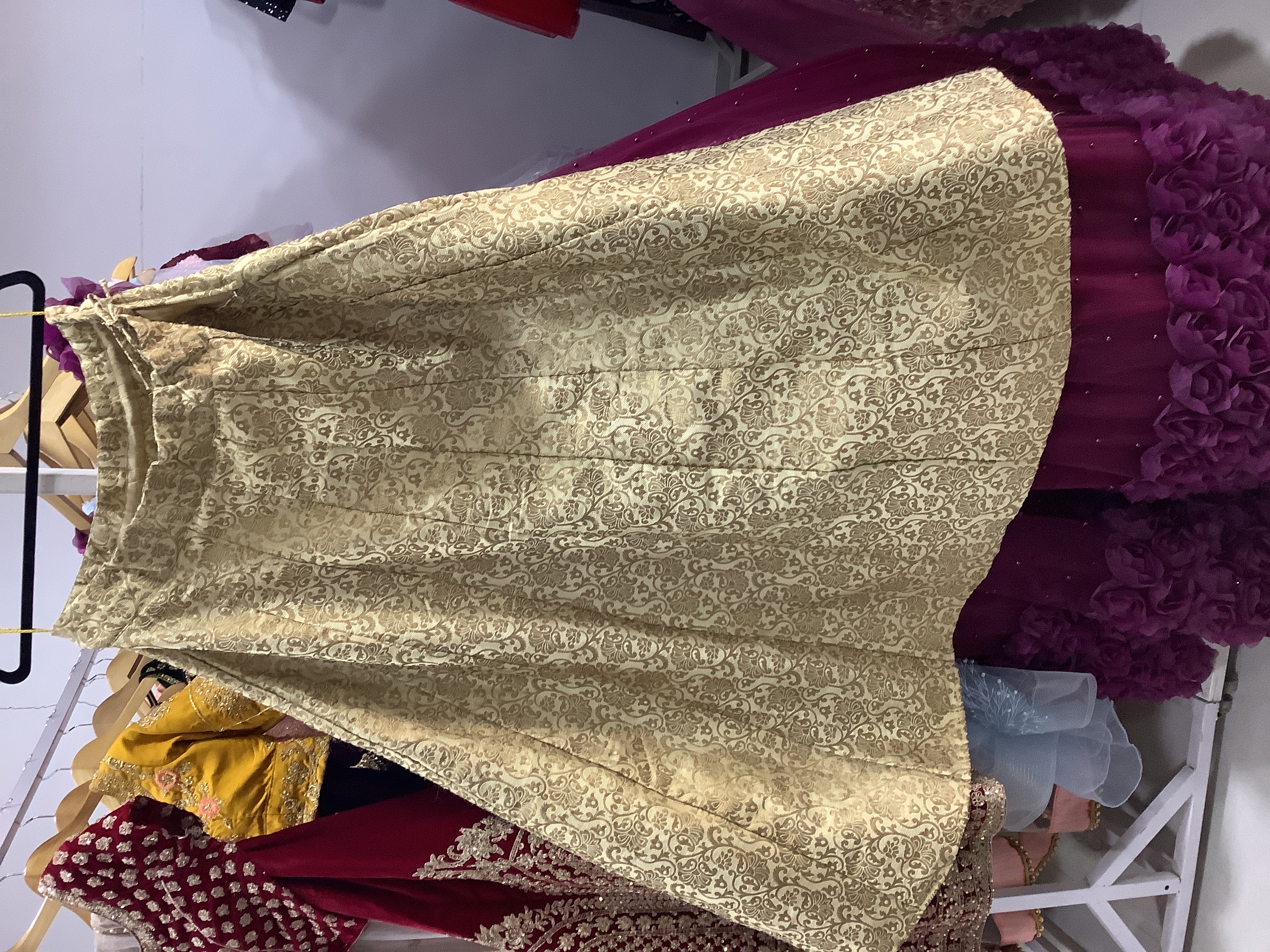 Golden brocad skirt