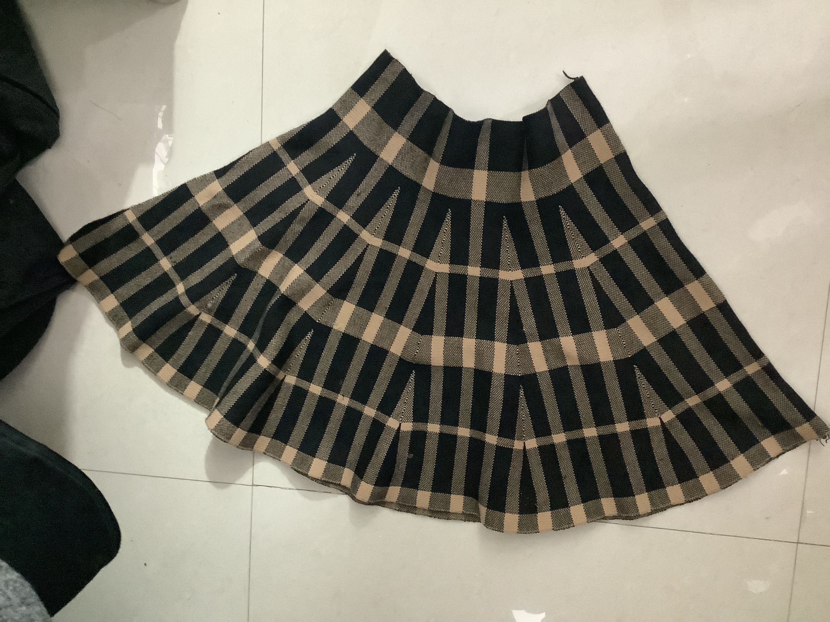 Brown Black Short Skirt