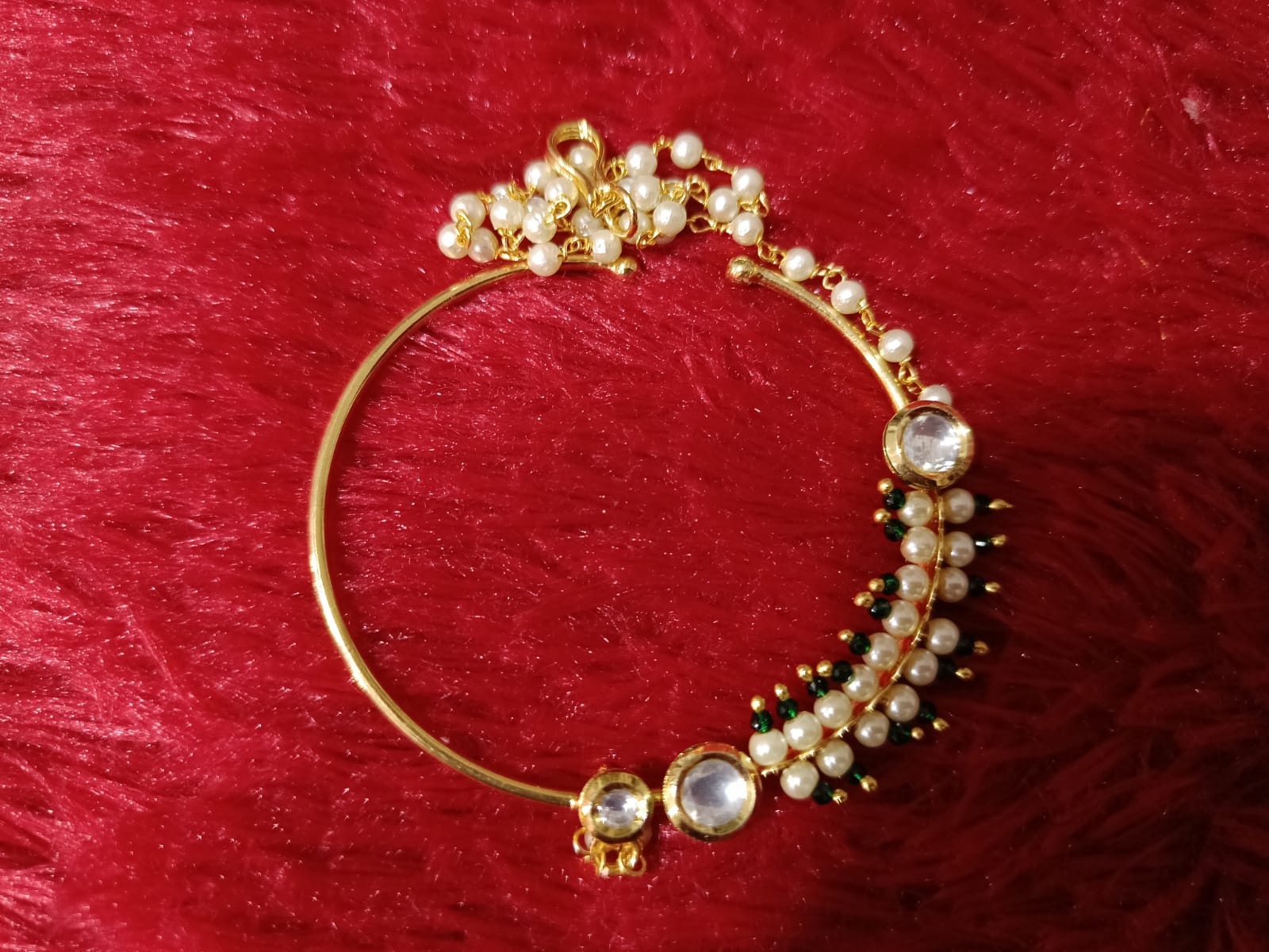 green moti nose ring