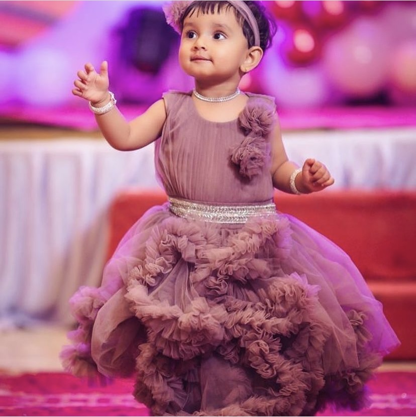 Grey Ruffle Baby Dress