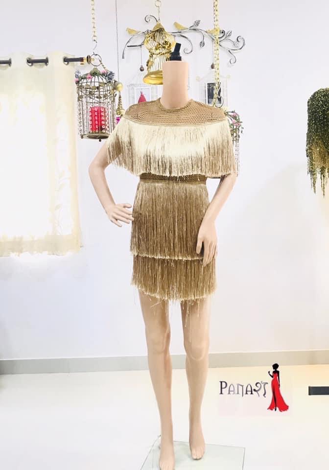Golden Tasal Short Dress