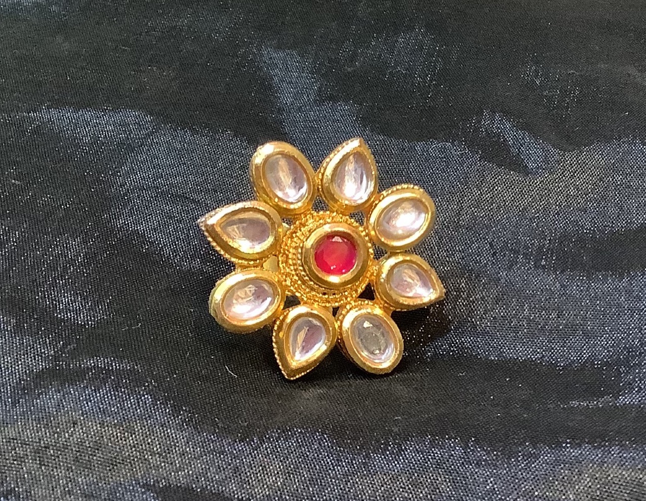 Kundan Ring with Red  Stone