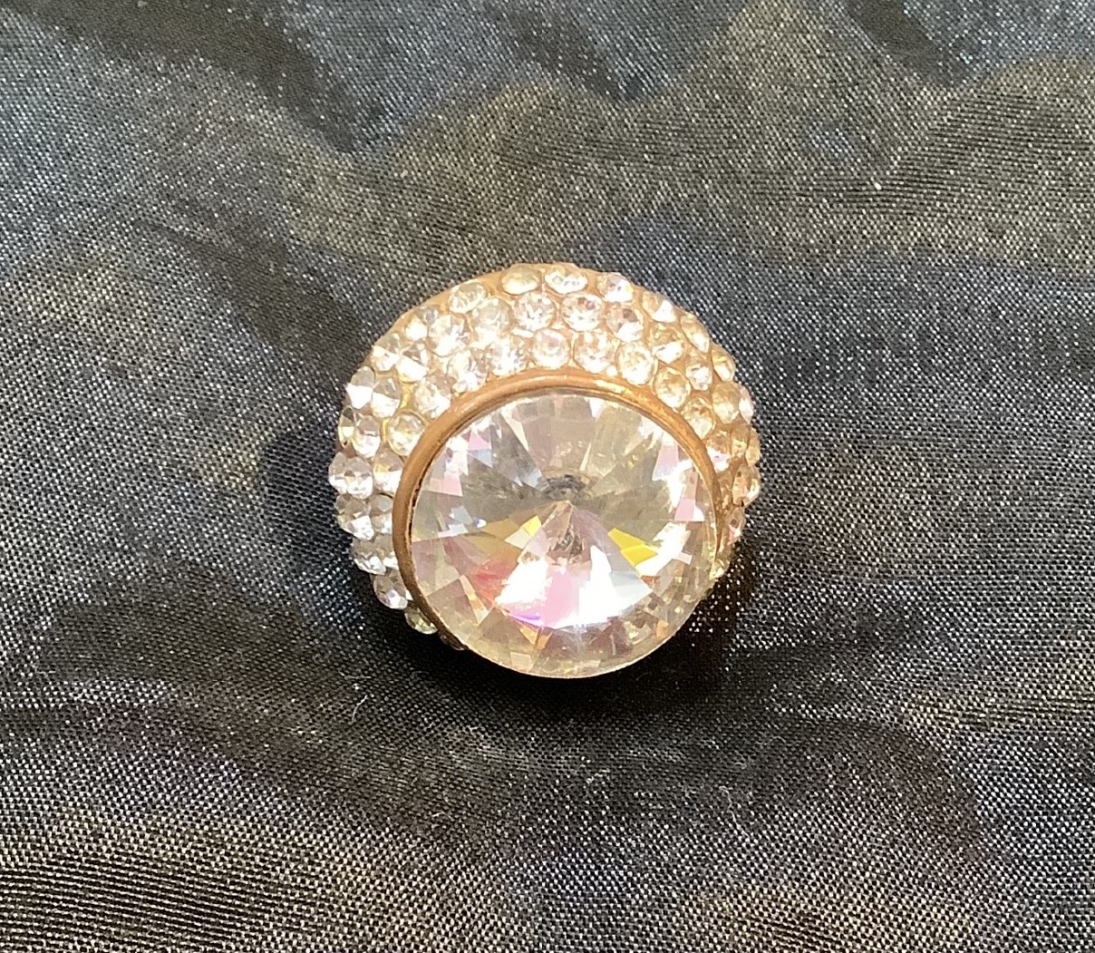 Silver Diamond Big Fingerrring 