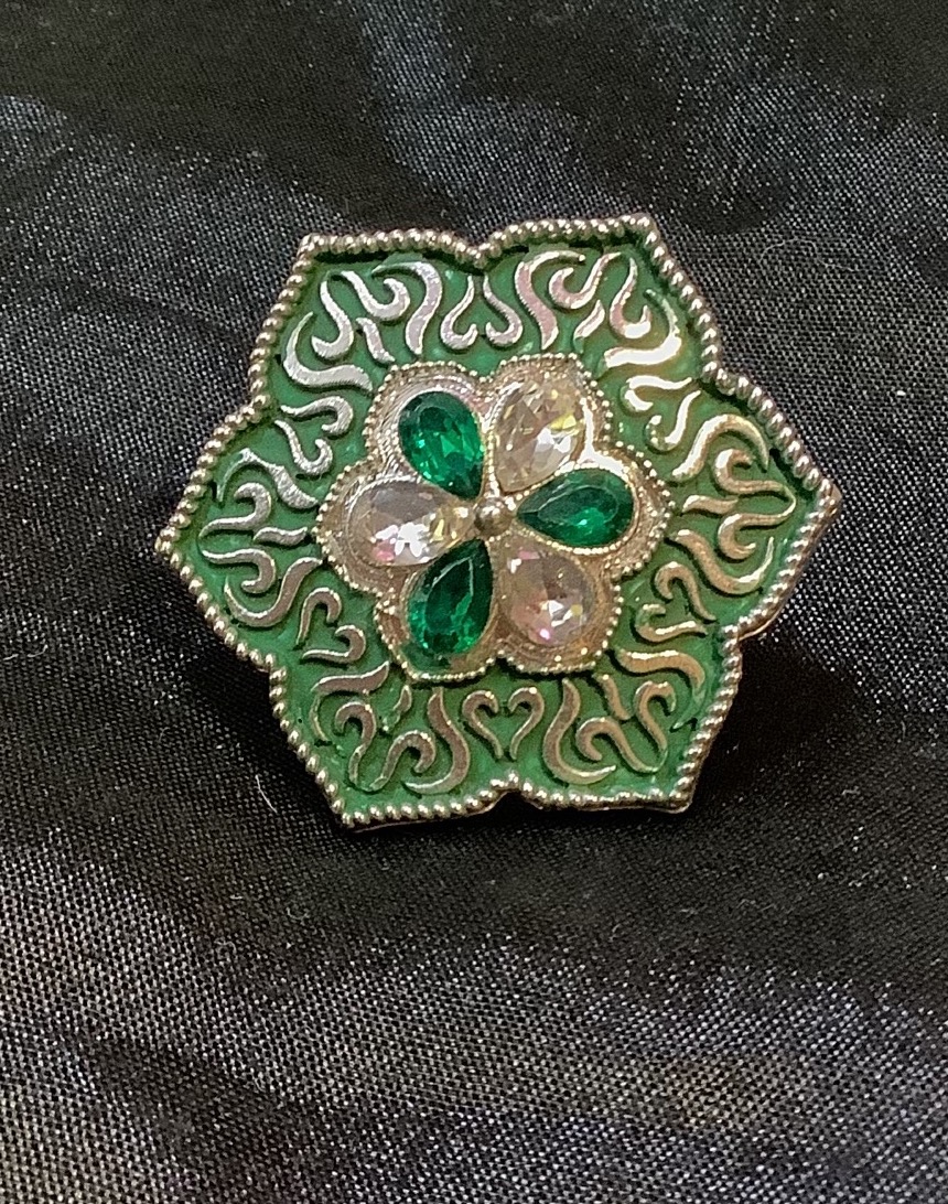 Silver and Green Finger Ring
