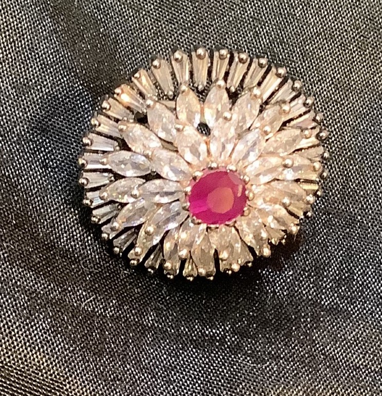 AD Floral with Pink Stone