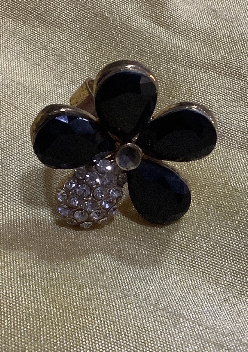 Golden Square Blue Stone Finger Ring