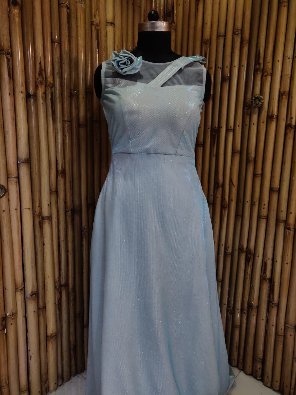 Sky Blue Glitter Gown 