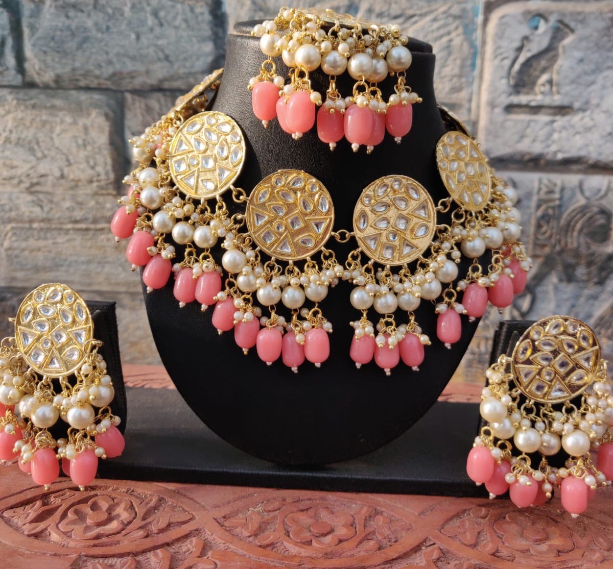 Pink Kunadan Small Chokker Set 