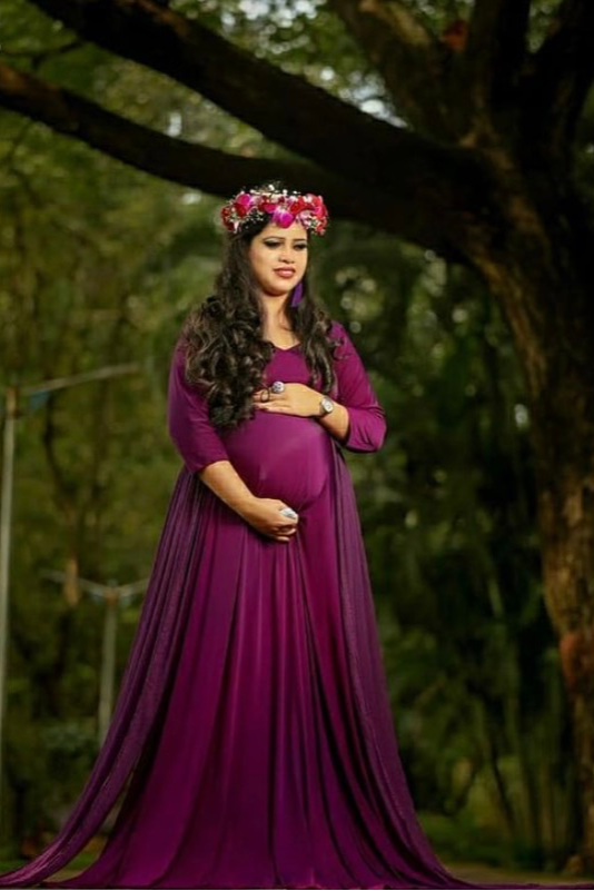 Purple Maternity Trail Gown