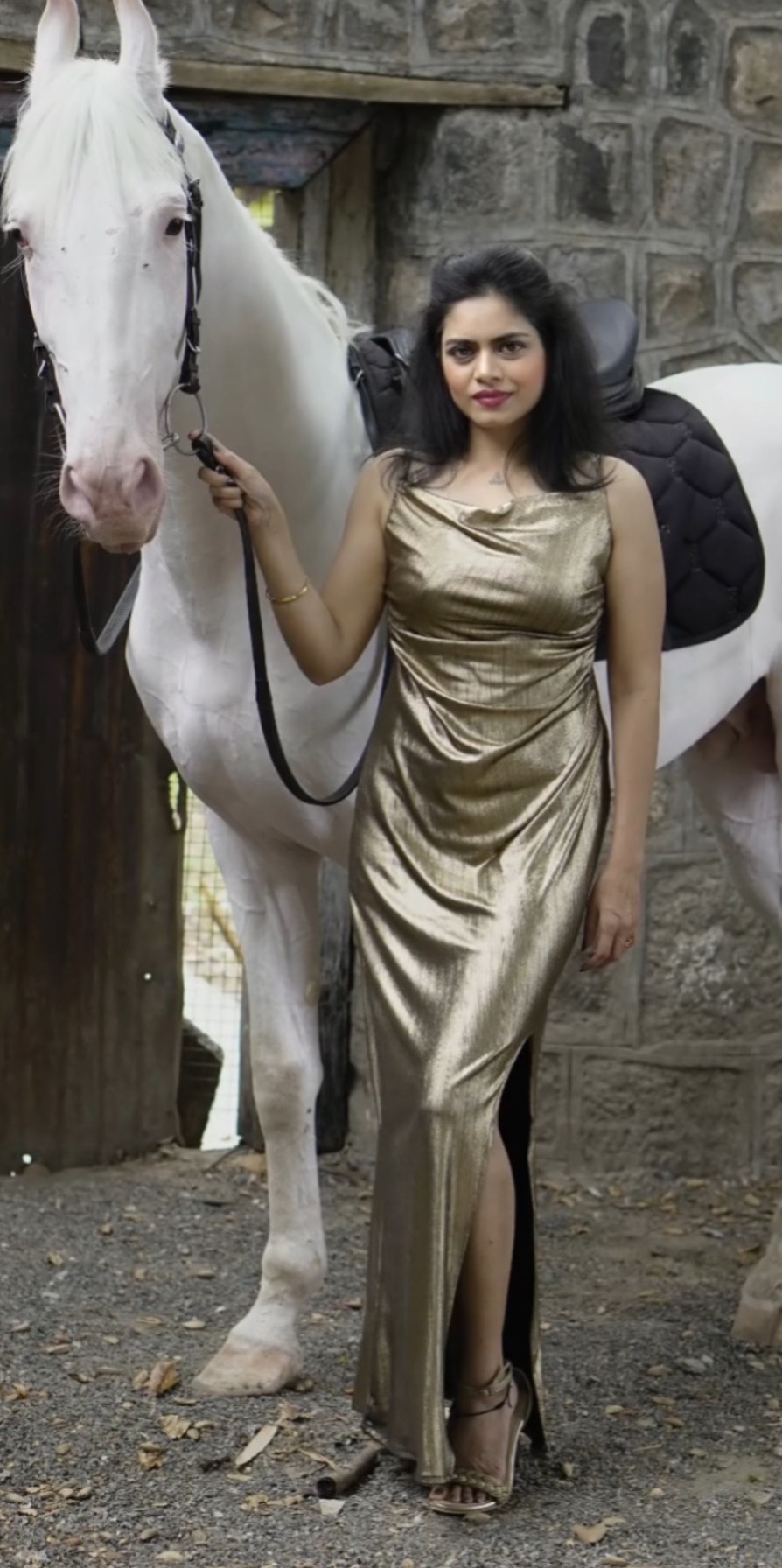 Golden cowl gOwn 