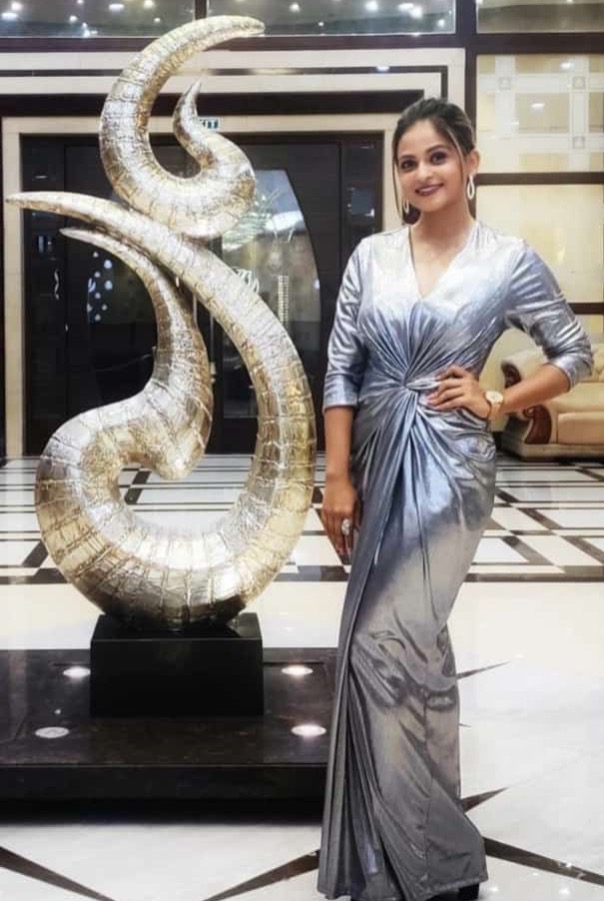 Silver Long Sleeves Gown