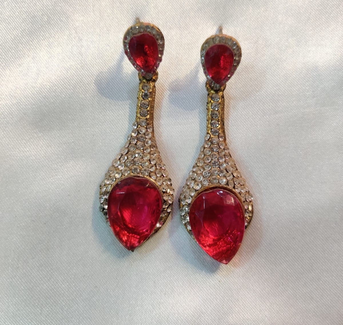 Pink Silver Diamond Earrring 
