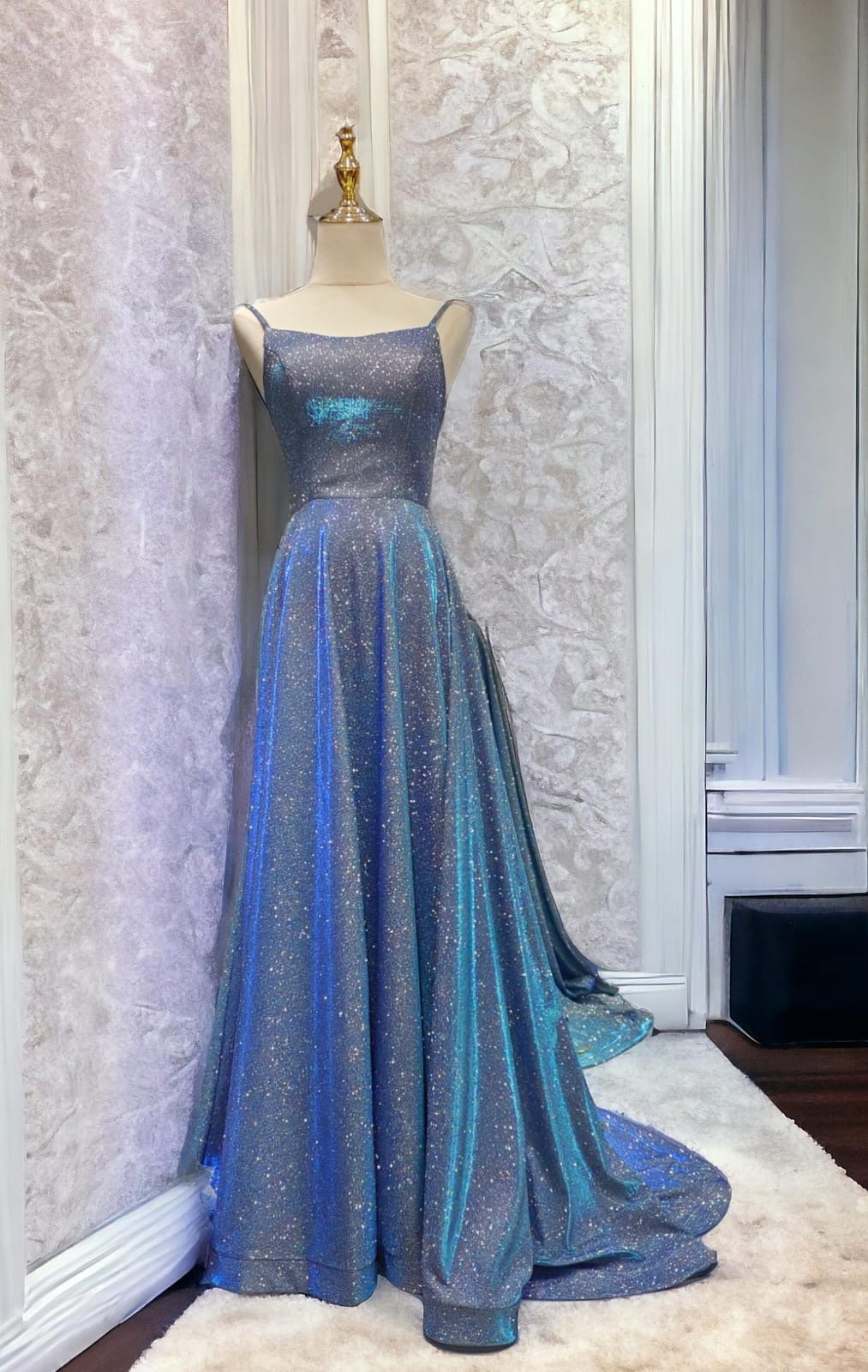 Blue glitter gown 