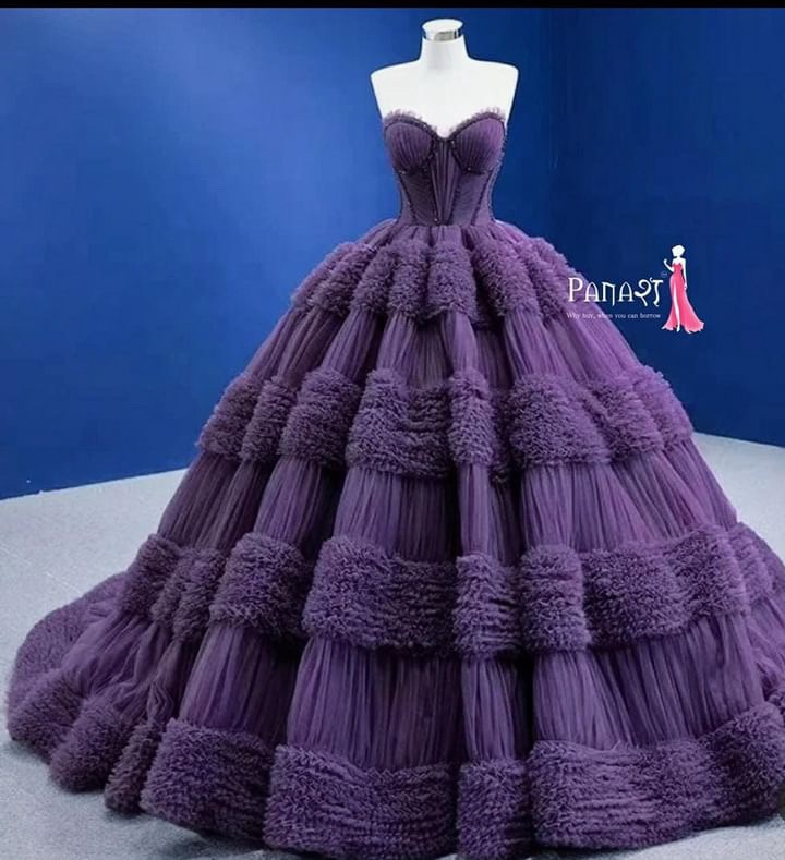 Purple ruffle ball gown 