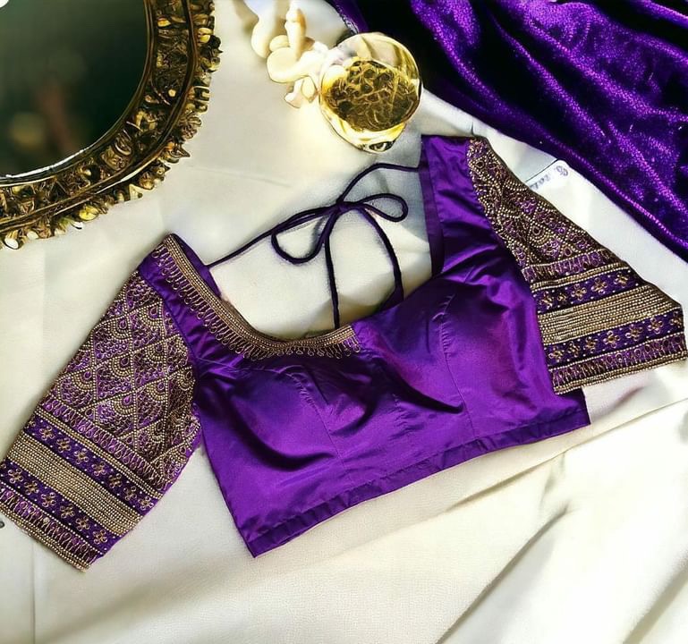Purple aari work blouse 