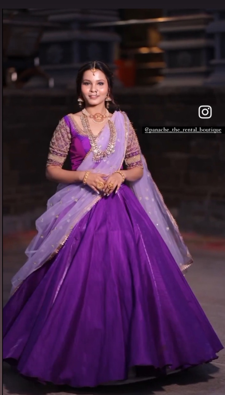 Purple south indian lehenga 