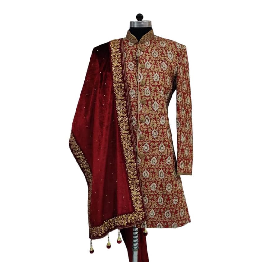 Maroon Work Sherwani (38)