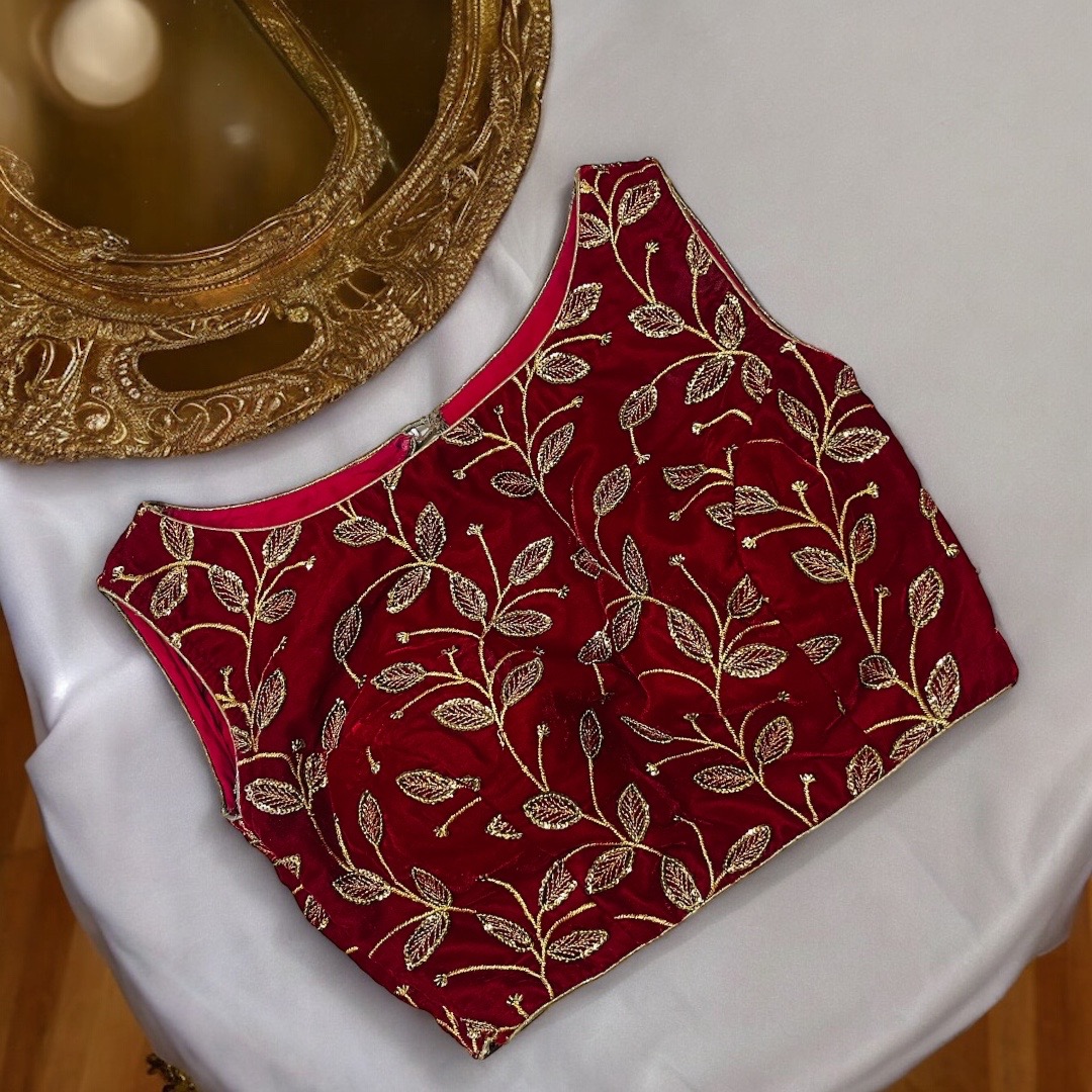 Maroon Sleeveless Blouse
