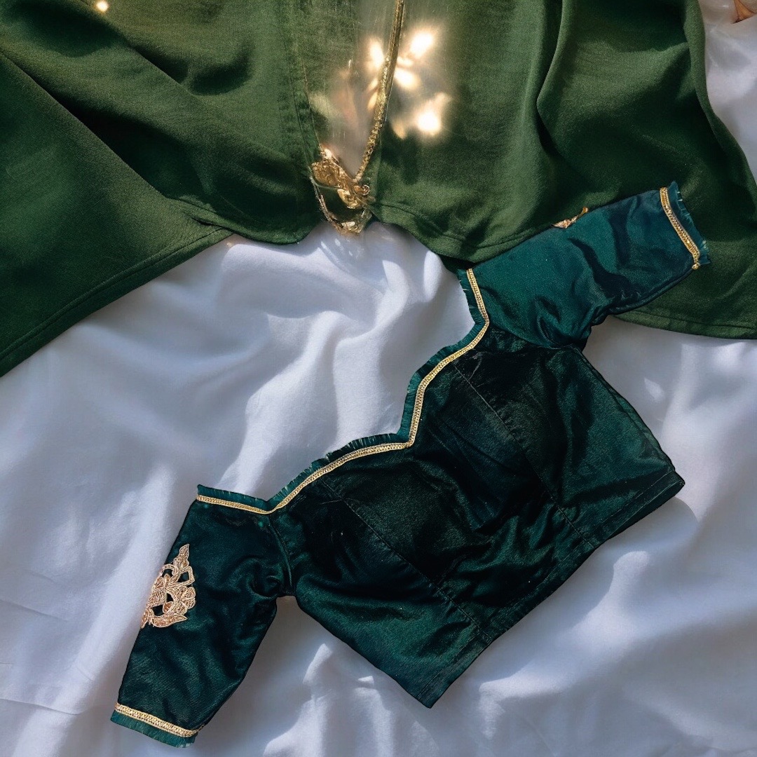 Green Off Shoulder Blouse 