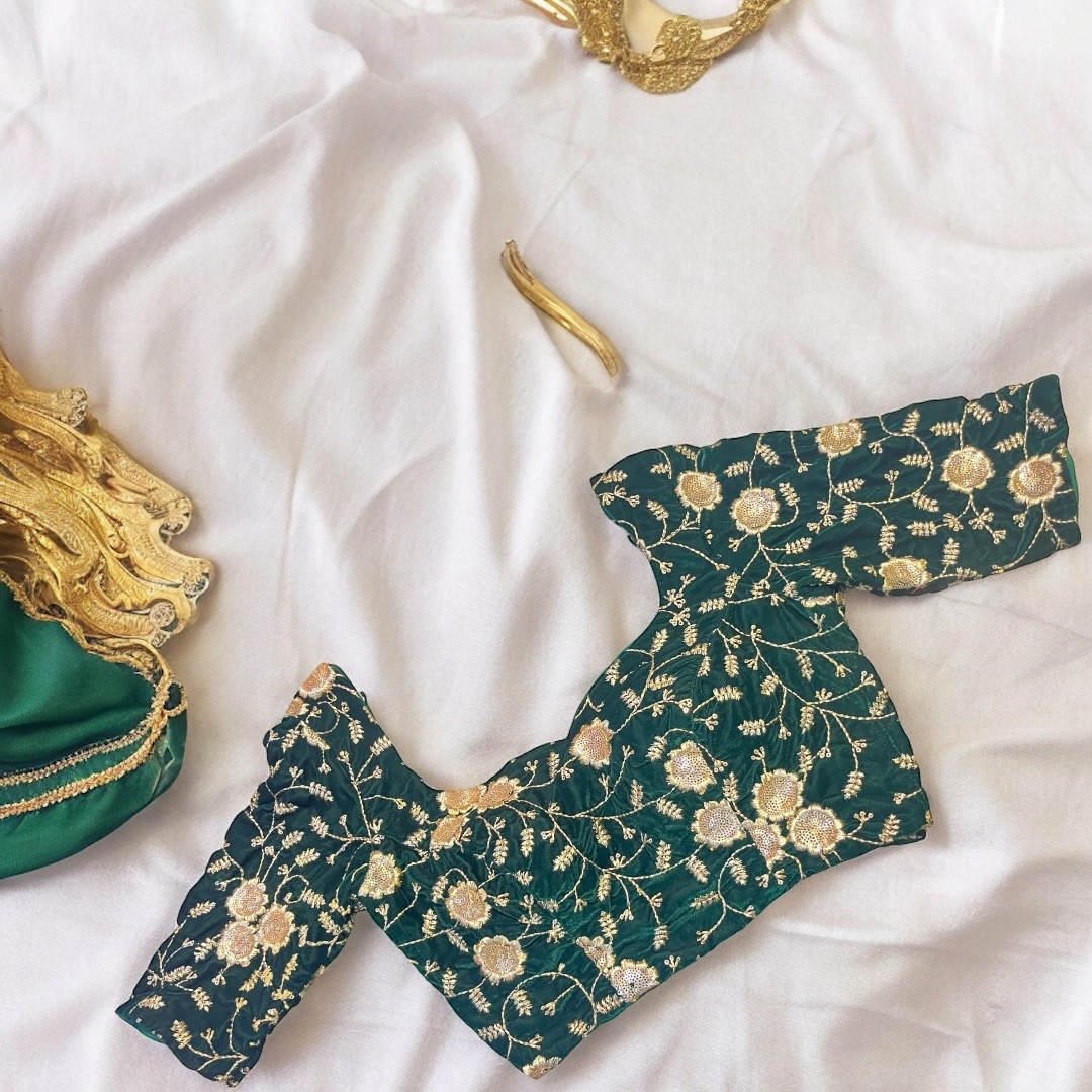 Green Velvet Blouse 