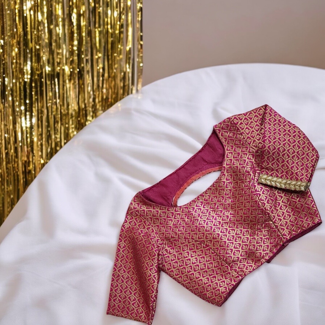Pink Brockade 3/4 Blouse