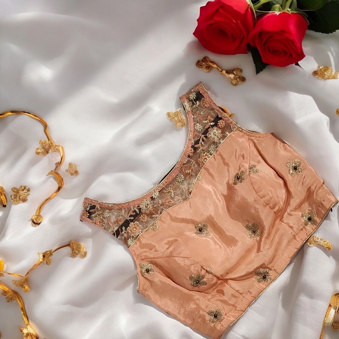 peach  Sleeveless Blouse 