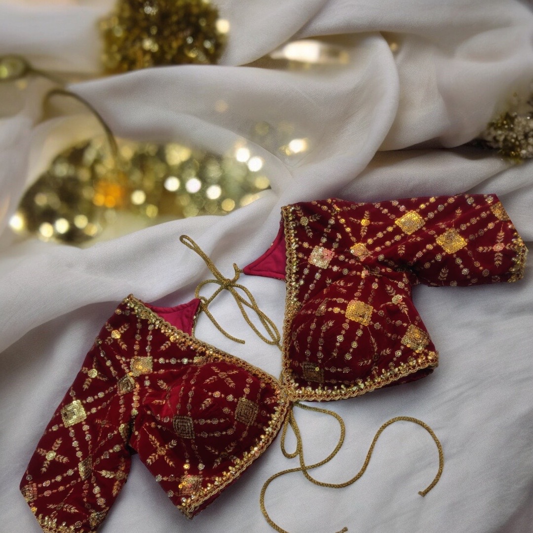 Maroon Sabhyasachi Blouse 