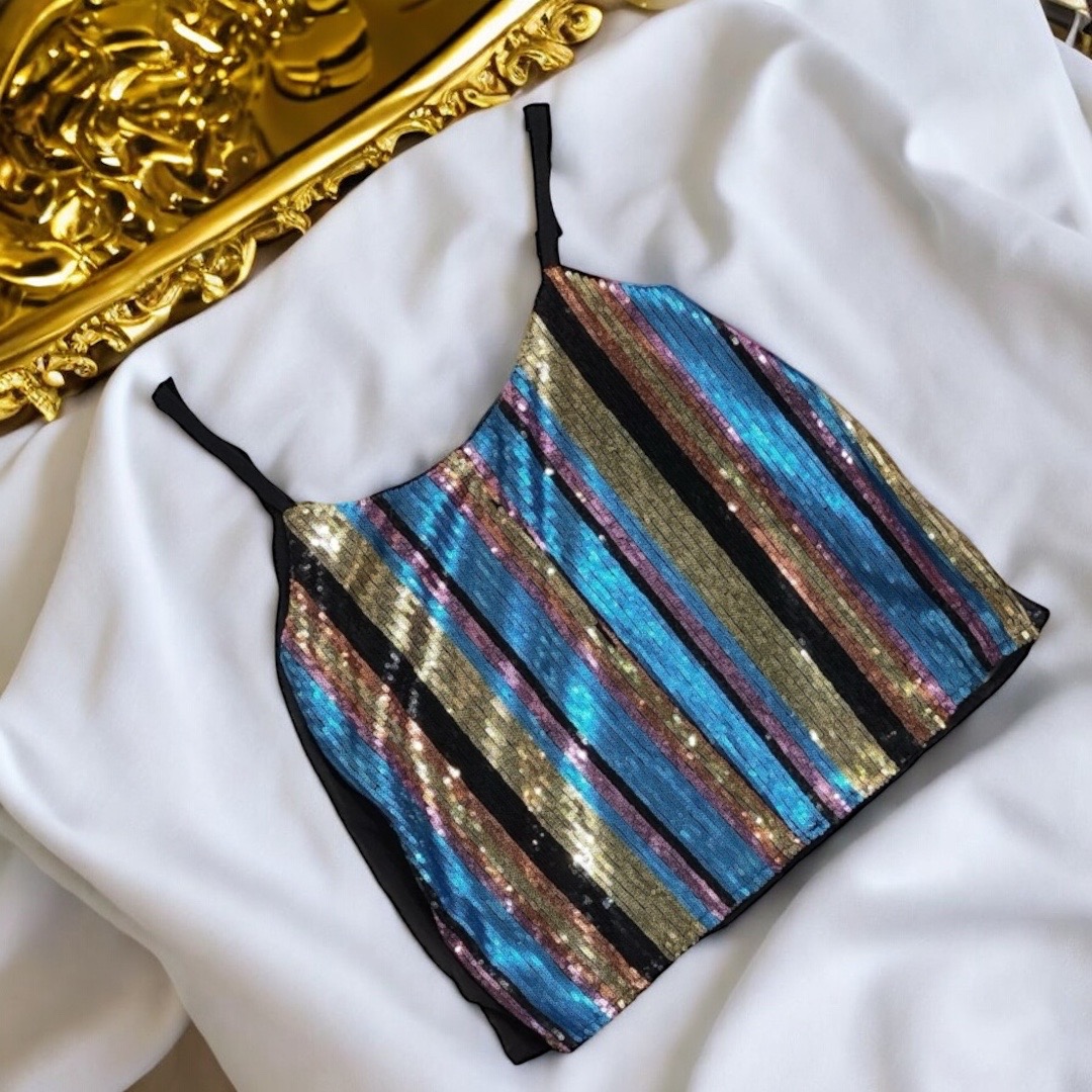 Multi Coloured Sequence Crop Top