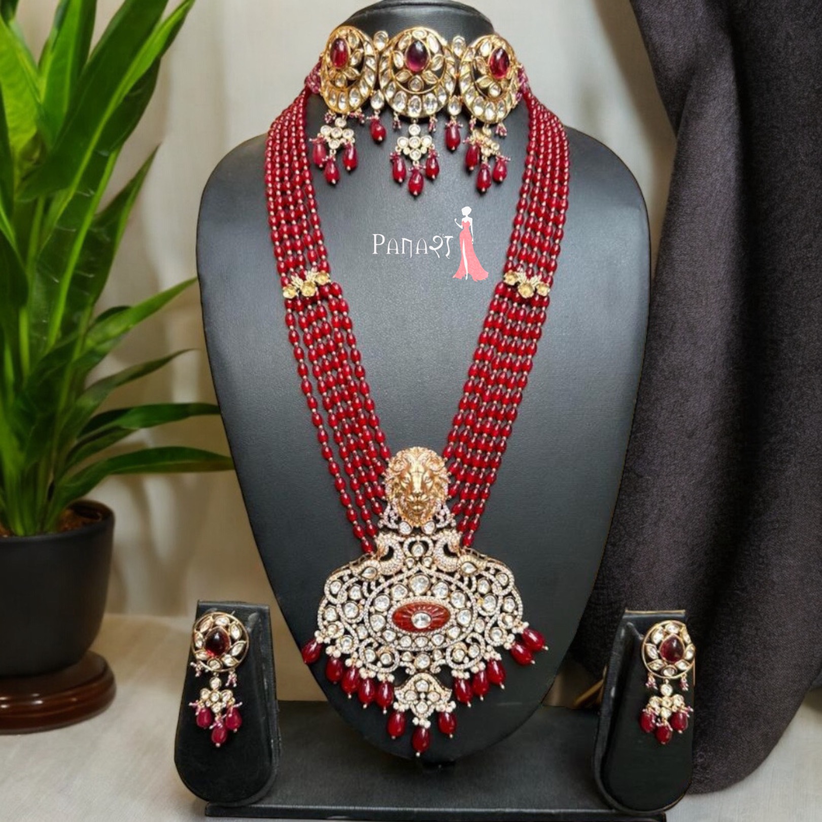red Kundan set 