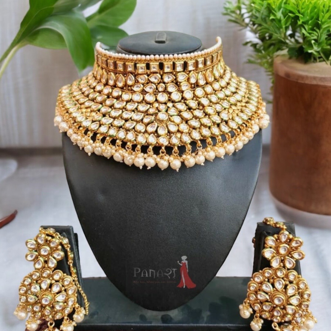 Kundan Jodha moti bridal set