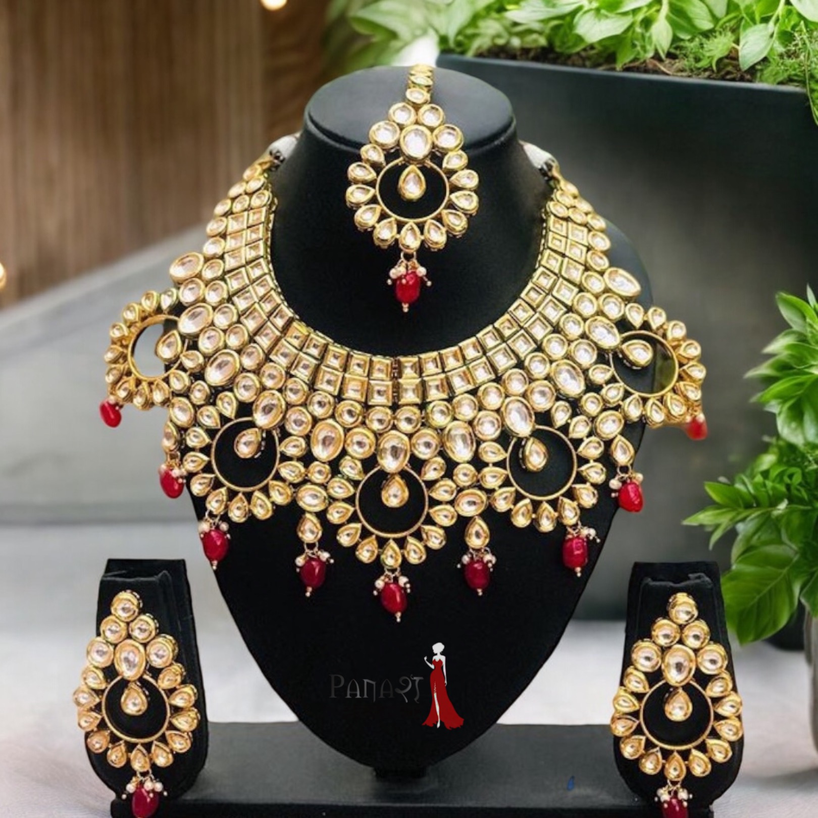 Red Kundan Set