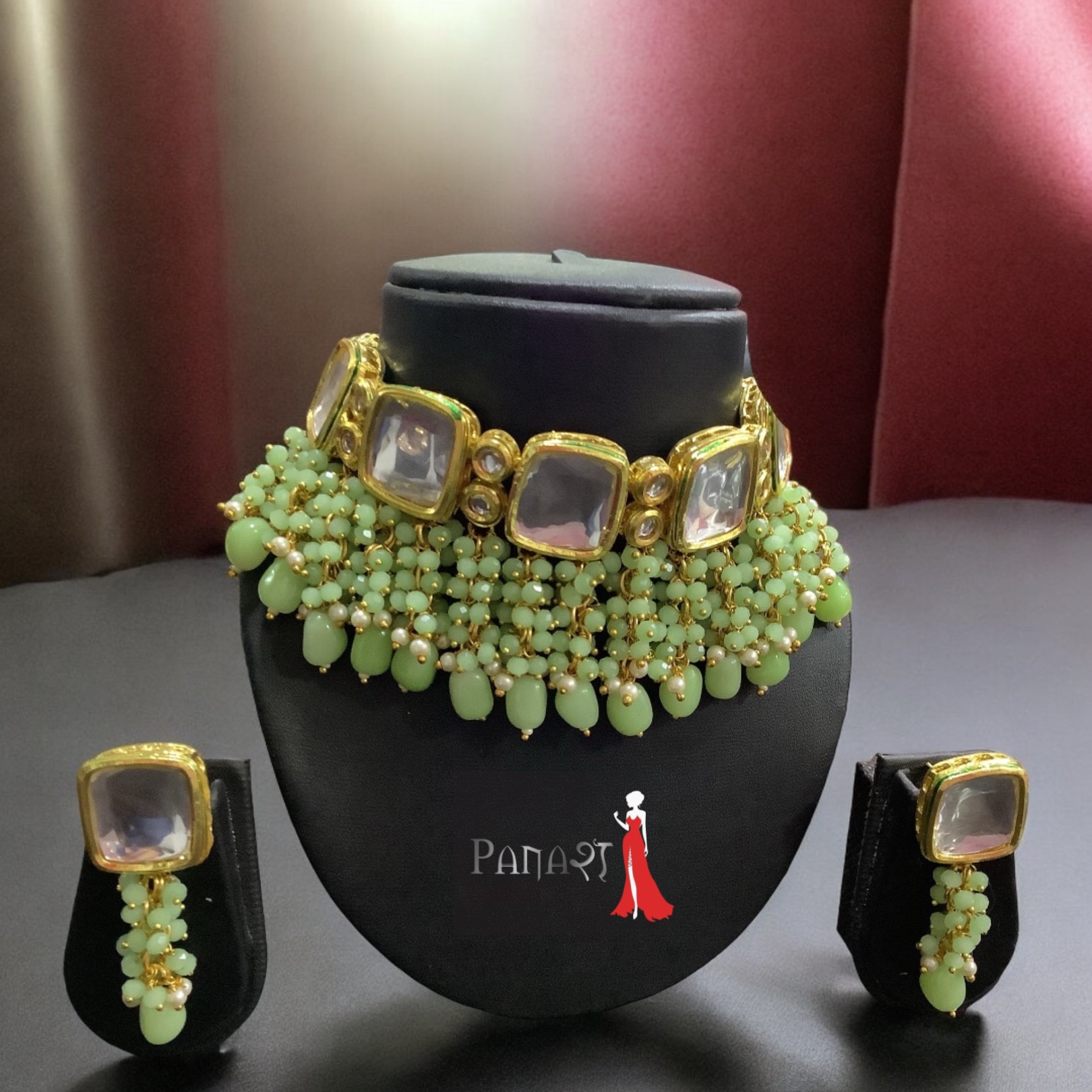 Green Kundan Chokar