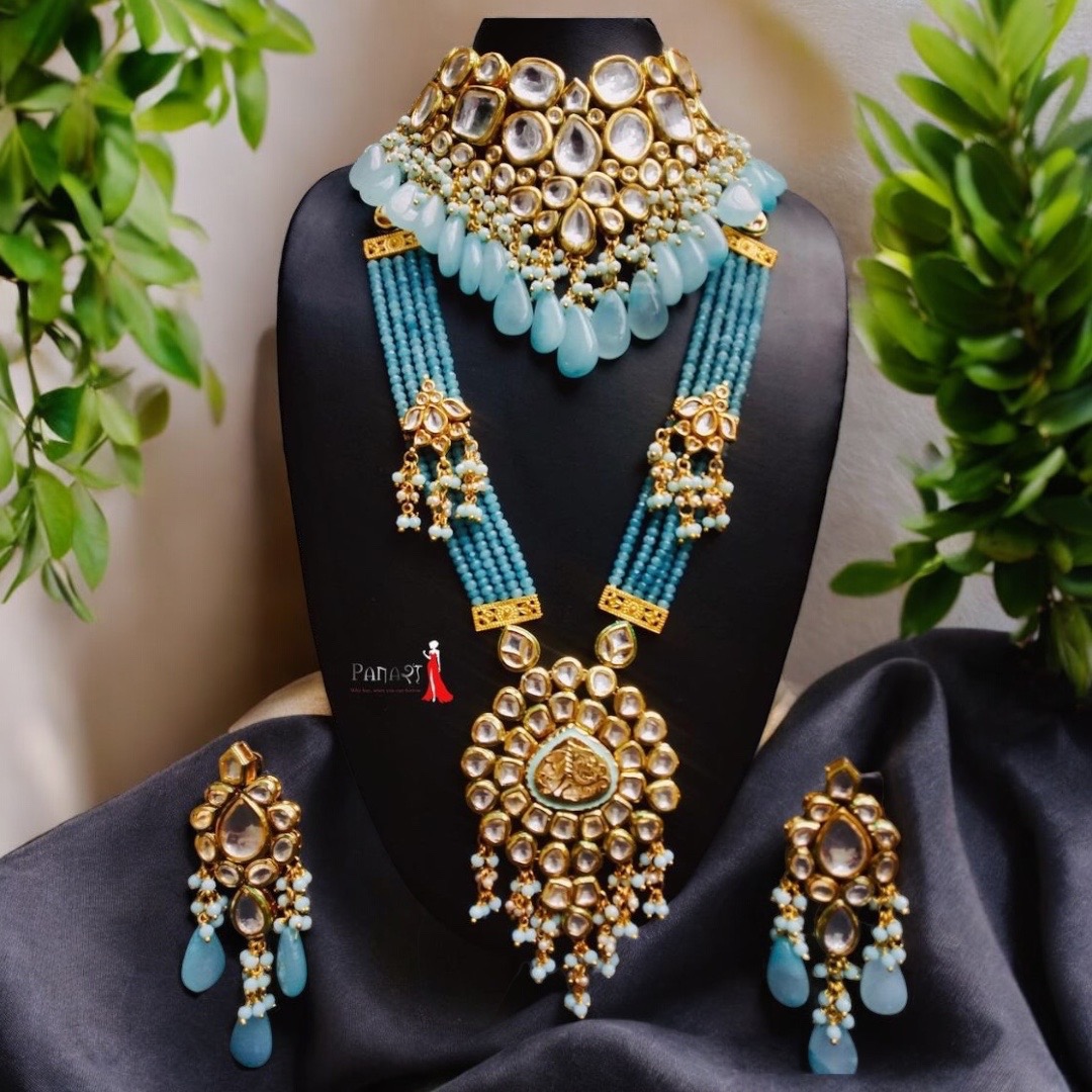 Blue Bridal Kundan Set