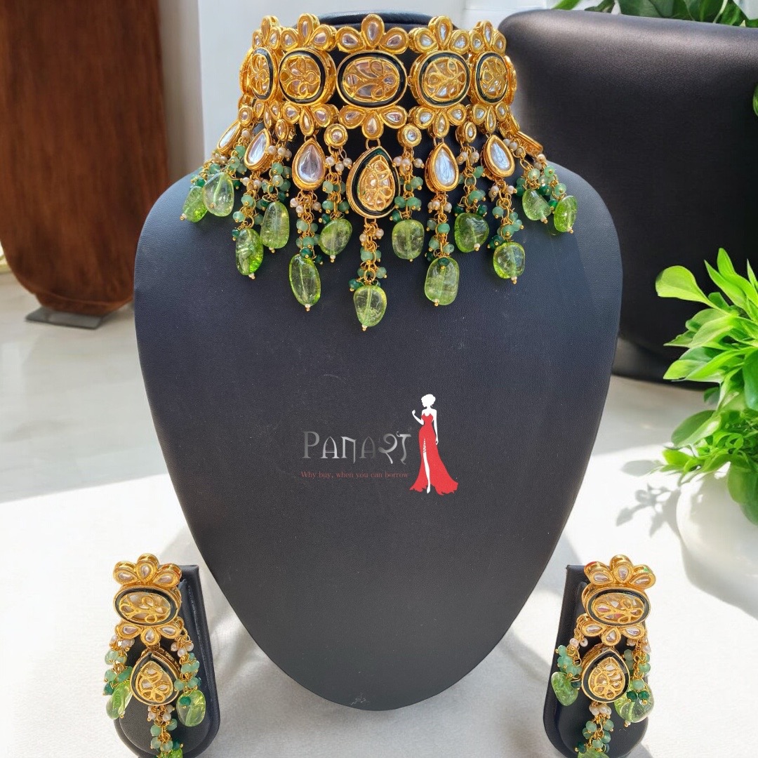 Green layer new kundan set 