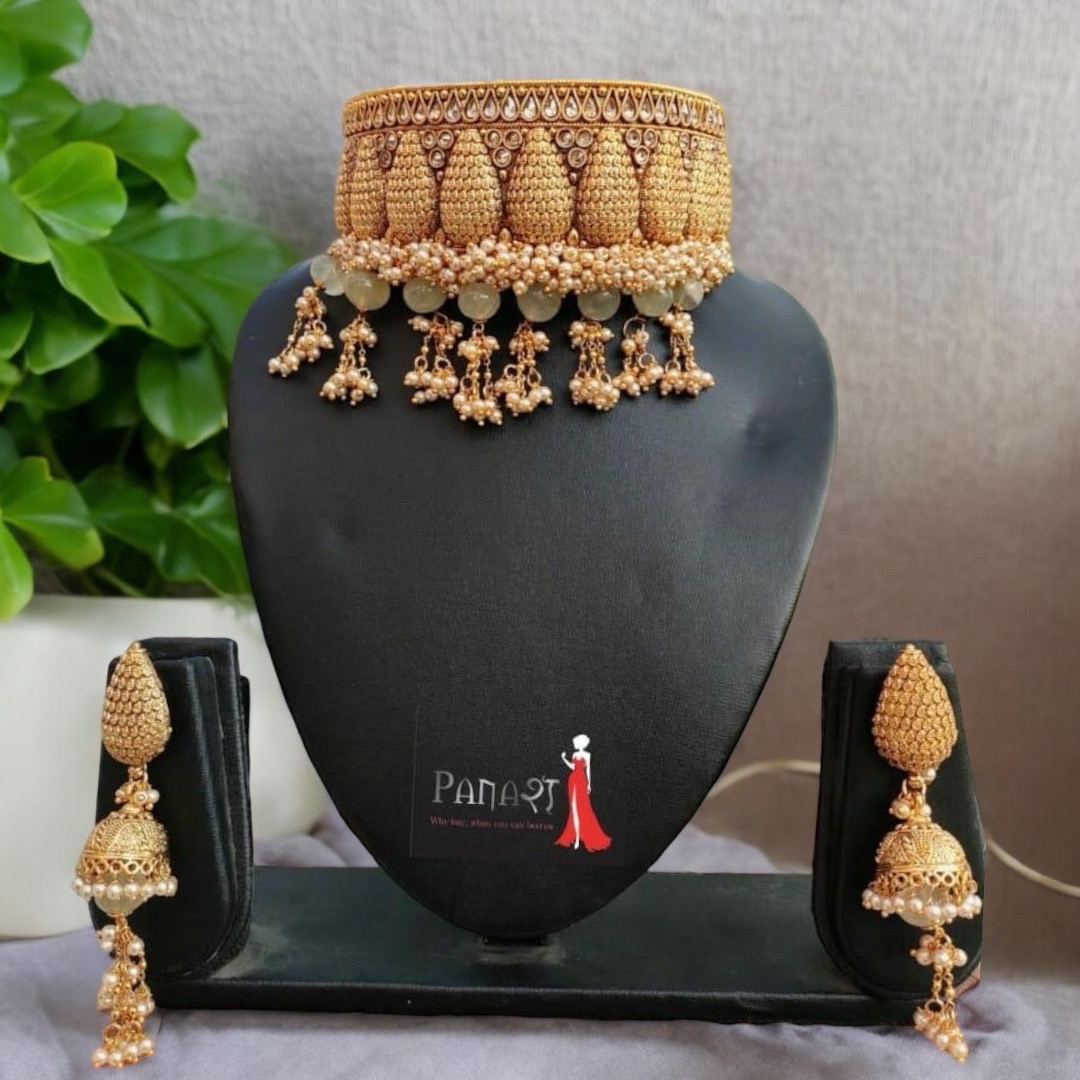 Copper moti choker